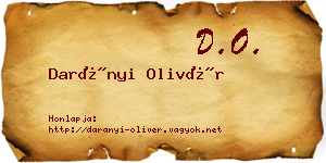 Darányi Olivér névjegykártya